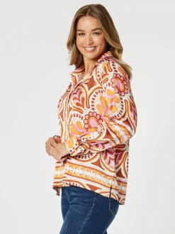 Studio Floral Print Shirt - Fig
