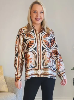 Studio Floral Shirt - Chocolate Multi