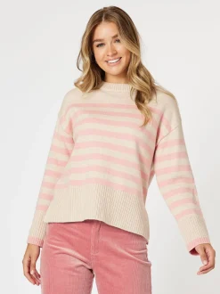 Tempo Stripe Print Knit - Blush/Natural