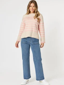 Tempo Stripe Print Knit - Blush/Natural