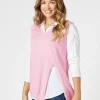 Vicky Side Split Knit Vest - Pink