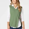 Vicky Side Split Knit Vest - Khaki
