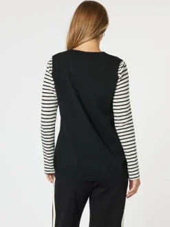 Vicky Side Split Knit Vest - Black
