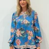 Vintage Rose Floral Print Top - Multi