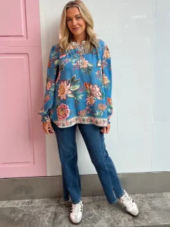 Vintage Rose Floral Print Top - Multi