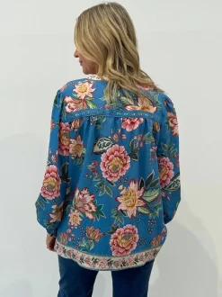 Vintage Rose Floral Print Top - Multi