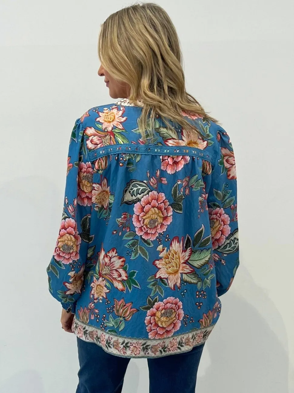 Vintage Rose Floral Print Top - Multi